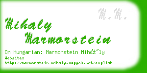 mihaly marmorstein business card